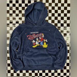 Vintage Disney Fleece Hoodie “The Original Crew” Mickey Donald Goofy Pluto